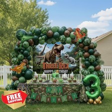 T-Rex Dinosaur Birthday Decorations Balloon Arch Kit