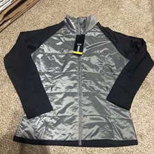 ADIDAS CLIMAPROOF Size M Womens Gray Full Zip Stand Collar Insulated Jacket 261