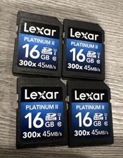 Lot Of 4 Lexar Platinum II 16GB SDHC Memory Card 300x 45MB/s Class 10 UHS-I Card