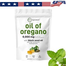 Oil of Oregano with Black Seed 6000 mg,300 Softgels,Immune  Digestive Support