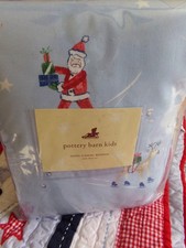 Pottery Barn Kids Santa Flannel Bedding TWIN Sheet Set 100 Cotton 3-PC in PKG