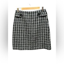 Ann Taylor Black and White Textured Pencil Skirt