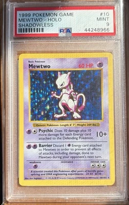 Pokemon Mewtwo Holo Rare Shadowless Base Set #10 PSA 9 Mint - Image 1 of 2