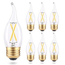 Antique Dimmable E26 LED Candelabra Bulbs 25W Equivalent, 2W CA10 Flame Tip L...