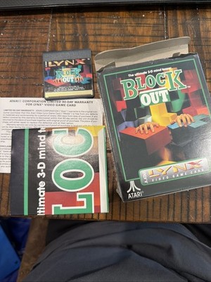 BLOCKOUT Atari Lynx Game, Box And Poster.