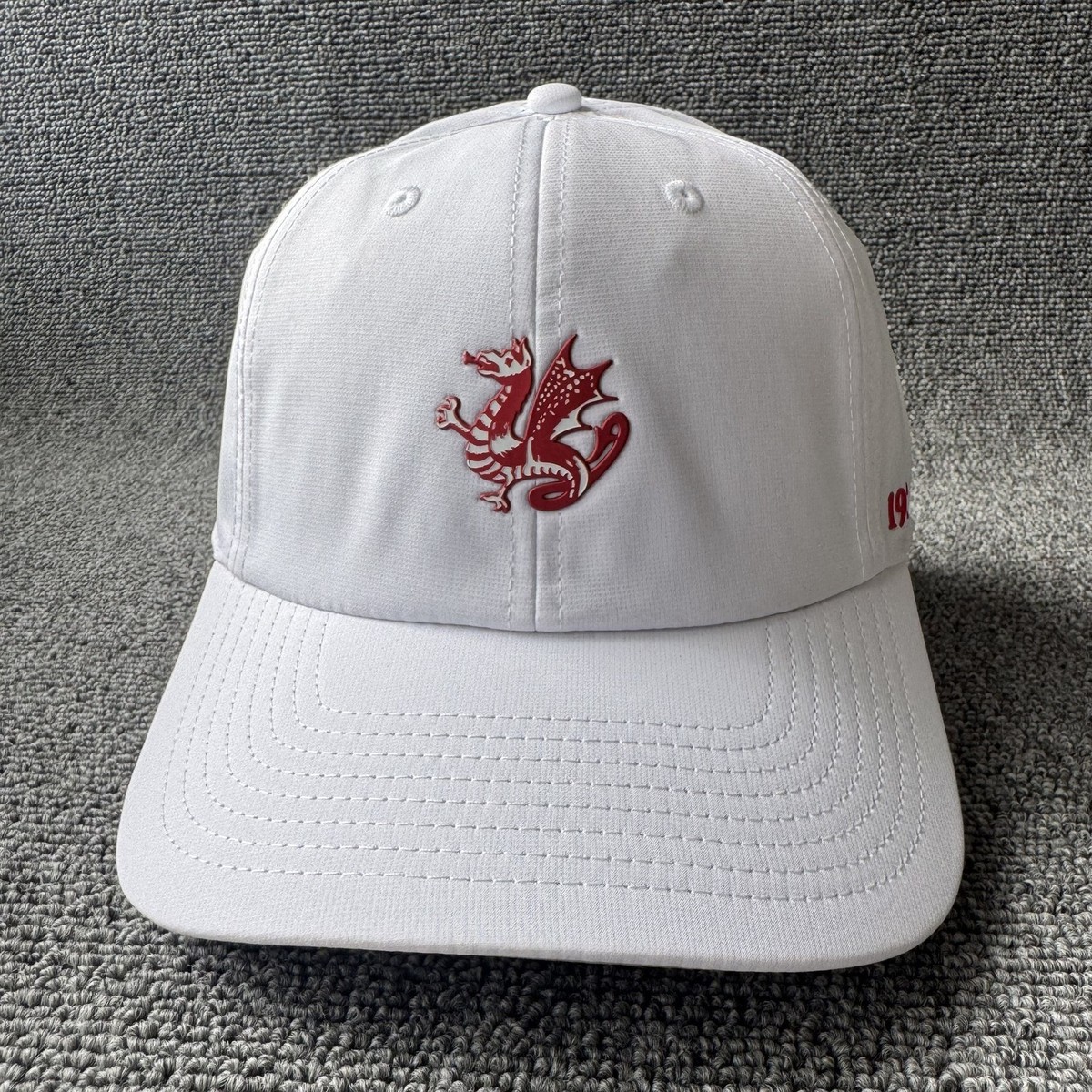 American Needle White Snapback Cap Red Dragon 1929