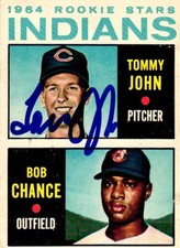 Tommy John Signed 1964 Topps Rookies #146 Indians (RC)