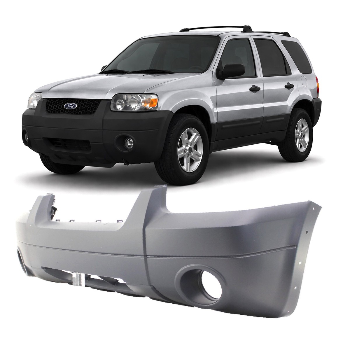 フォード PU 2005-2007 Ford Escape Hybrid Primed Front Bumper Cover FO1000569