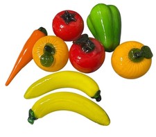 VTG Murano Style Glass Fruit and Vegetables Set of 8