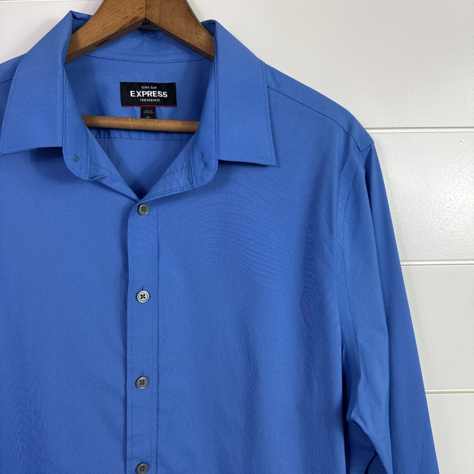 Men's Express Performance Extra Slim Button Front… - image 3