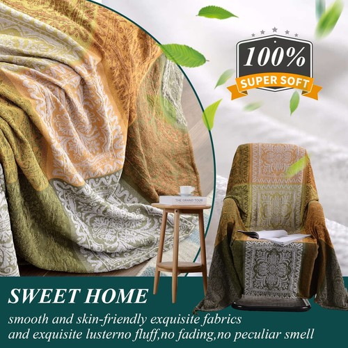 Cover Bohemian Throw Blanket Tassels Hippie Decor Covers Couch Chair loveseat Fu - Picture 7 of 7