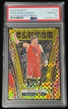 Donovan Clingan RC /10 PSA 10 Clutch Gold Prizm Pop 3 Rookie 2024 Select 🏀