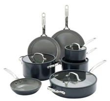 GreenPan Eras Hard Anodized Healthy Ceramic Nonstick  11 Piece Cookware