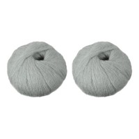 2 SträNge Mohairgarn, Weiches Garn FüR HäKeln Und Stricken, Grau