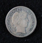1910-P Barber Dime 10-cent value (10c) - Great Quality Coin!