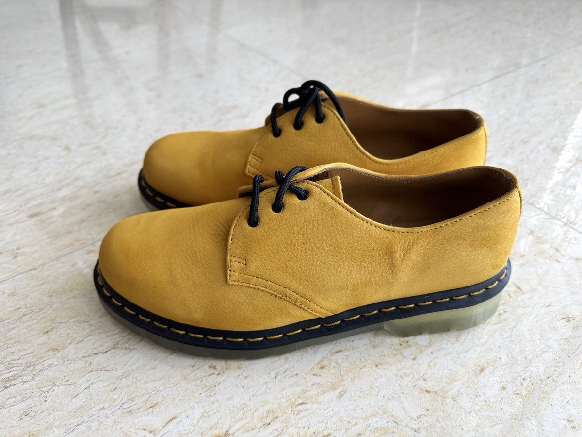 Martens 1461 Yellow Suede Low Shoes Mens Size 11