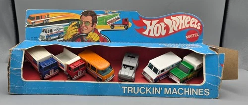 RARE 1977 HOT WHEELS  Redline TRUKIN' MACHINES 6 Pack Box No 9856 6 Vehicles!