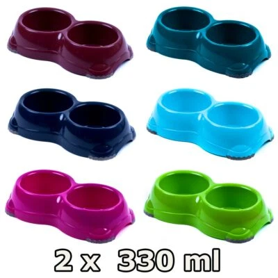 KARLIE Doppelnapf Napf Futternapf Wassernapf Hund Katze 2 x 330 ml