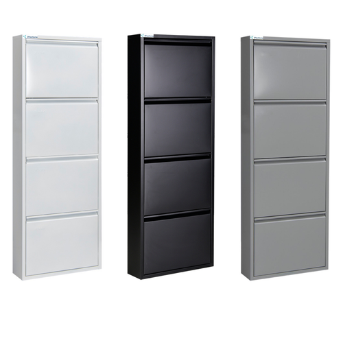 Narrow Hallway 4 Drawer Shoe Storage Cabinet Organiser Lightweight Compact Space - Picture 2 of 37