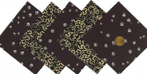 Tierspuren und Pfotenabdrücke Stoff Quilt Quadrate ZW1 - Bild 3 von 4