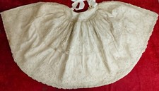 OLD CHRISTENING DRESS. NEEDLE EMBROIDERED LACE ON TULLE. SPAIN. XIX-XX
