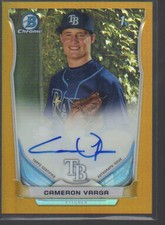 CAMERON VARGA 2014 BOWMAN CHROME DRAFT PROSPECTS GOLD REFRACTOR AUTO#BCA-CVA/50
