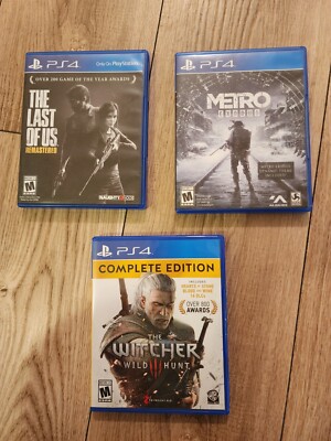 The Last Of Us Remastered / Metro Exodus / The Witcher 3 Video Games
