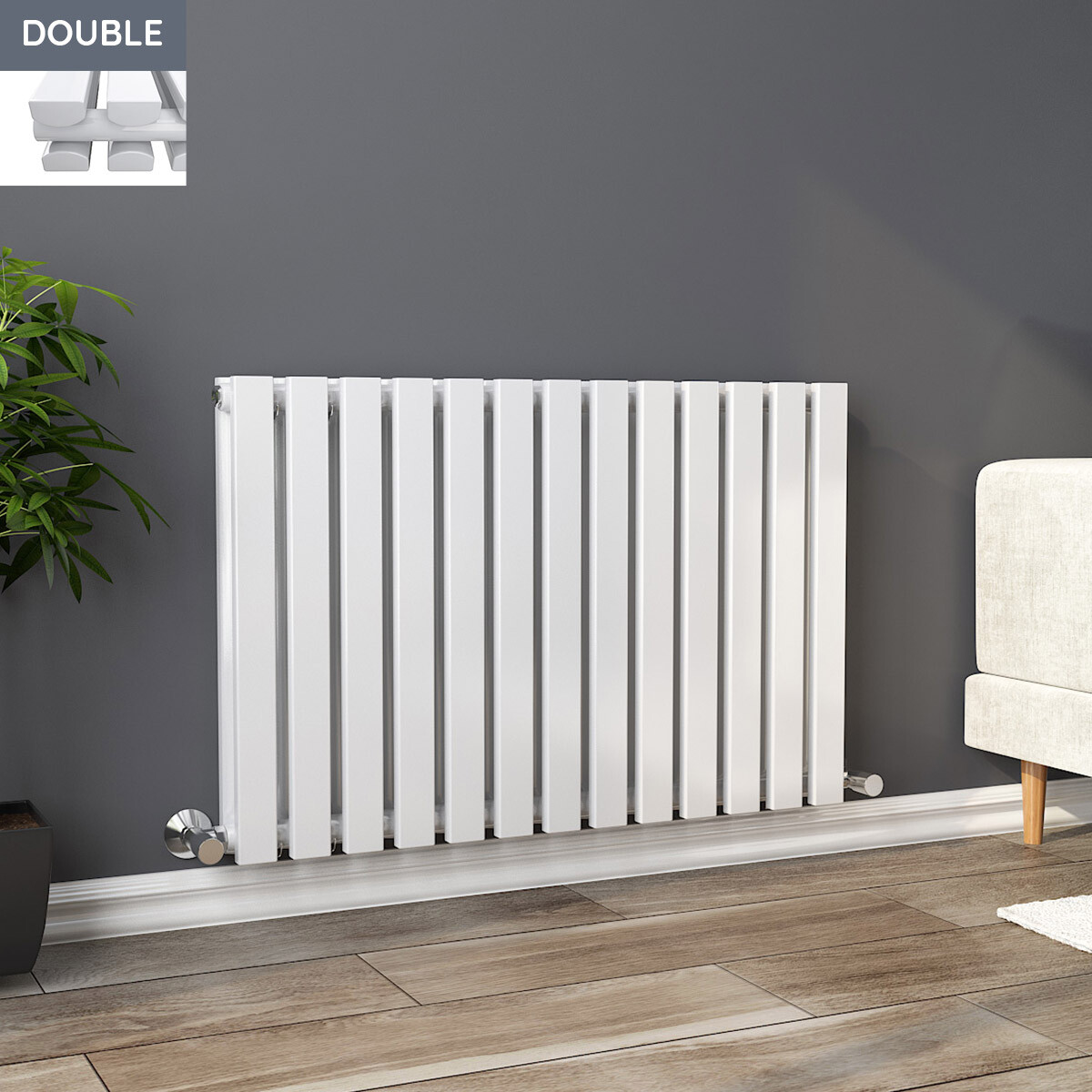 Horizontal Column Designer Radiator Rectangle Flat Panel Double