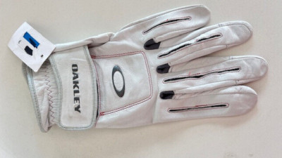    OAKLEY  GOLFHANDSCHUH IN KALBSLEDER  WEISS/GRAU UNISEX  GR.L  NEU  