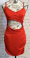 Women’s Shein Red Fitted Spaghetti Strap Mini Dress Size Medium 