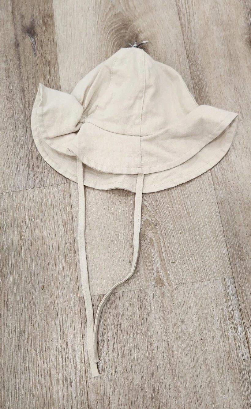 Aosta Beige Linen Bucket Hat Unisex Baby One Size NWOT