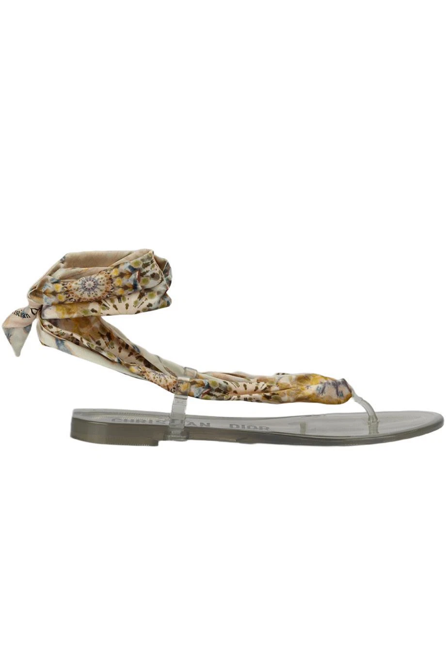 CHRISTIAN DIOR KALEIDIORSCOPE SANDALES EN SOIE ET CAOUTCHOUC EU 38 UK 5 US 8