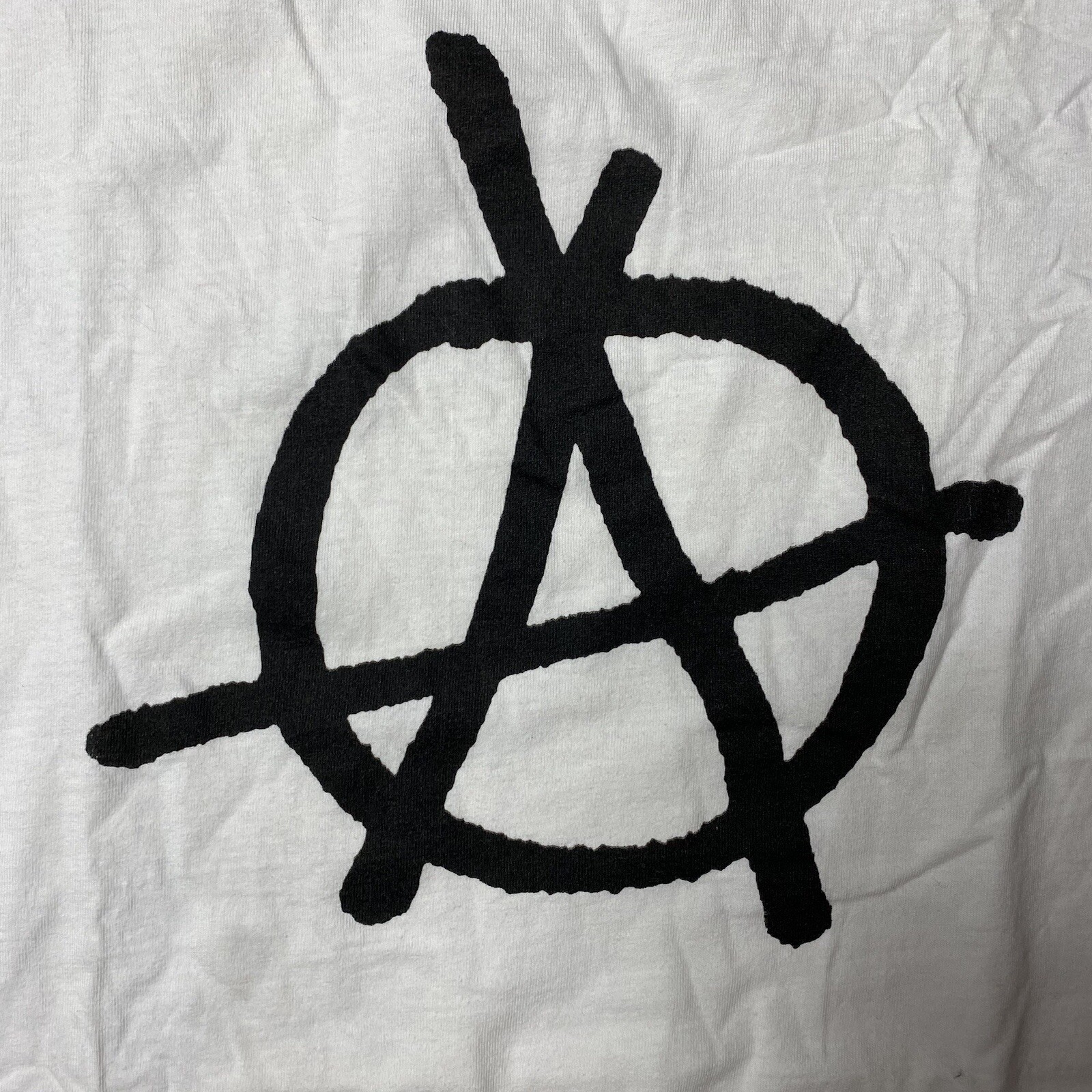Vintage Anarchy 90s Y2K Punk Logo Metal Rock Skater Grunge T-Shirt Adult Sz L