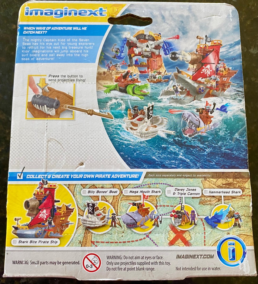 CAPTAIN KIDD & SURF BOARD Fisher-Price IMAGINEXT Pirates NEW 2015