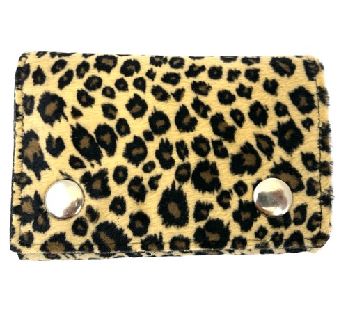 Leopard Print Bikers Wallet Punk Rave Bike Skaters Goth With Chain Vegan USA - Picture 30 of 41