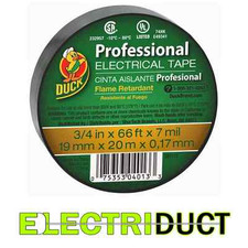 Professional Electrical Tape - 3/4" x 66 ft x 7 mil - Duck Tape - Black