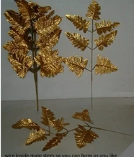 144 Stems of Gold Silk Leather Leaf Fern For Floral Arranging