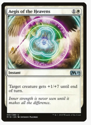 Aegis of the Heavens - Core Set 2019 M19 PLAYSET (x4) Magic the Gathering NM/LP