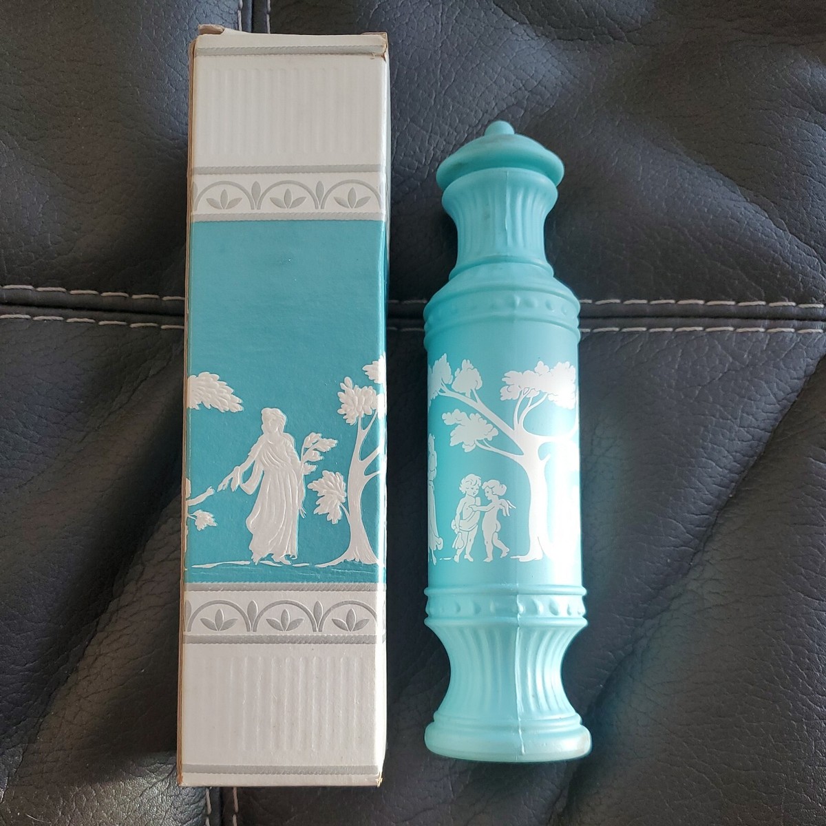 Vintage Avon Avonshire Somewhere Cologne 6 Fl Oz Blue White Design