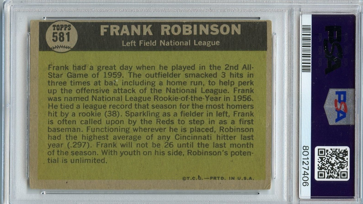 1961 Topps - High # All-Star Frank Robinson #581 for sale online