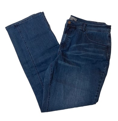 Lisa Rinna Collection Full Length Jeans With Side Ankle Hem, Dark Wash, Size 16
