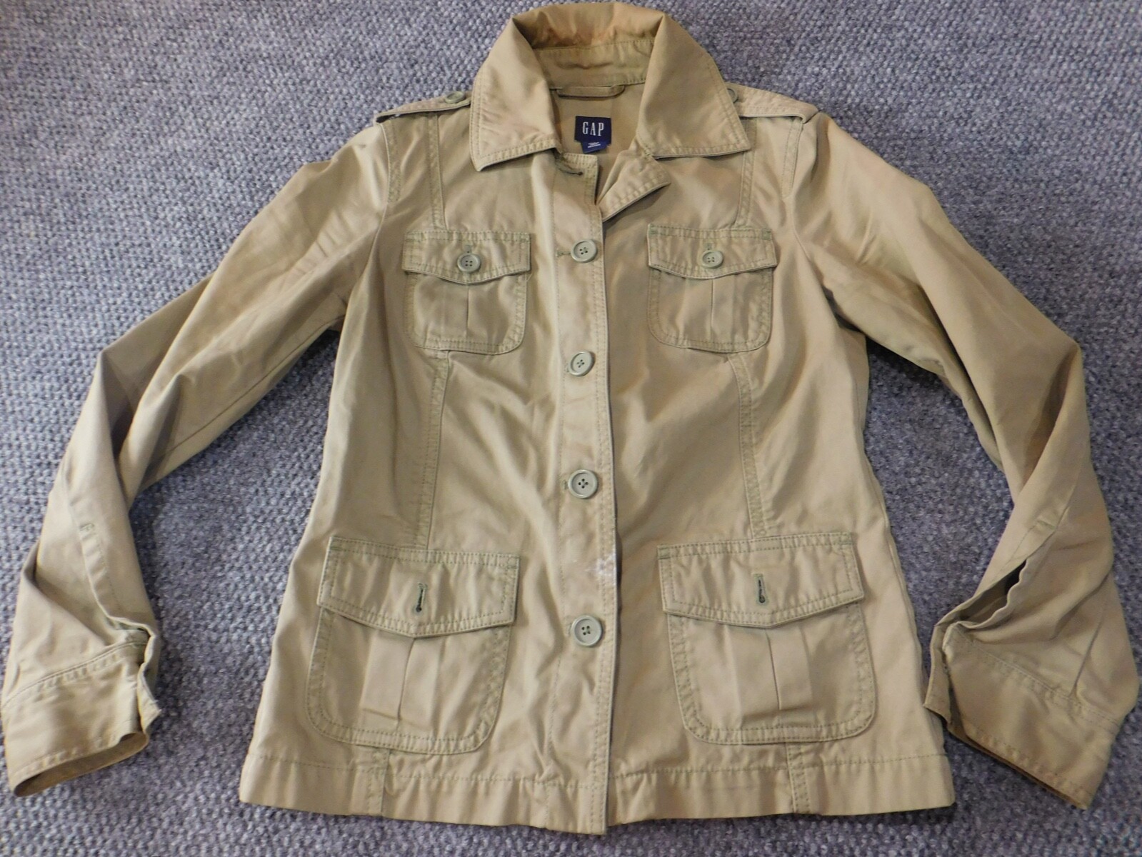 Gap Jacket XS Extra Small Green Button womens Kha… - image 1