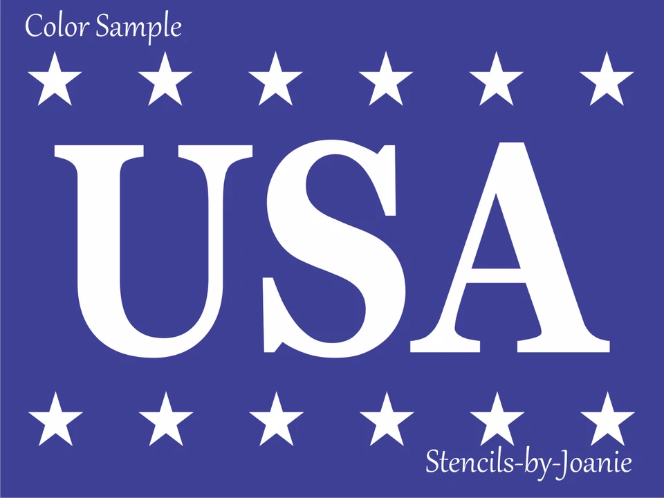 Plantilla EE. UU. 3 tamaños Star Border Patriótico 4ta Americana Hágalo usted mismo Hogar Arte Letrero Joanie Foto 2 de 4