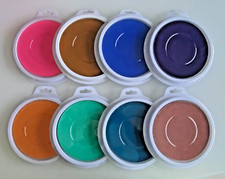 8 Pcs 7" Ink Pads for Kids Handprint Footprint Size Rainbow Stamps Pad Safe