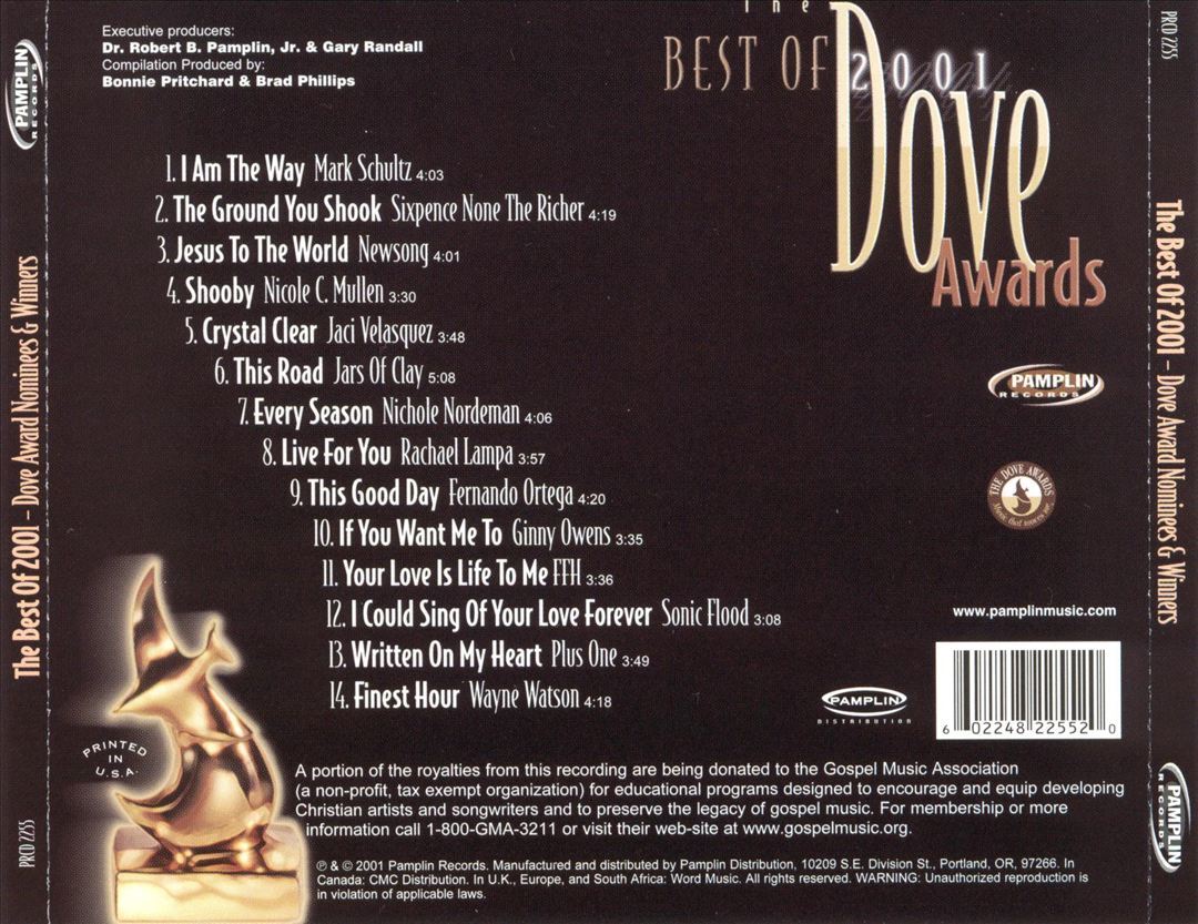 VARIOUS ARTISTS BEST OF 2001: DOVE AWARD NEW CD