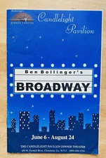Bollinger's Candelight Pavilion Theater  Broadway Playbill Program 1998 (?)
