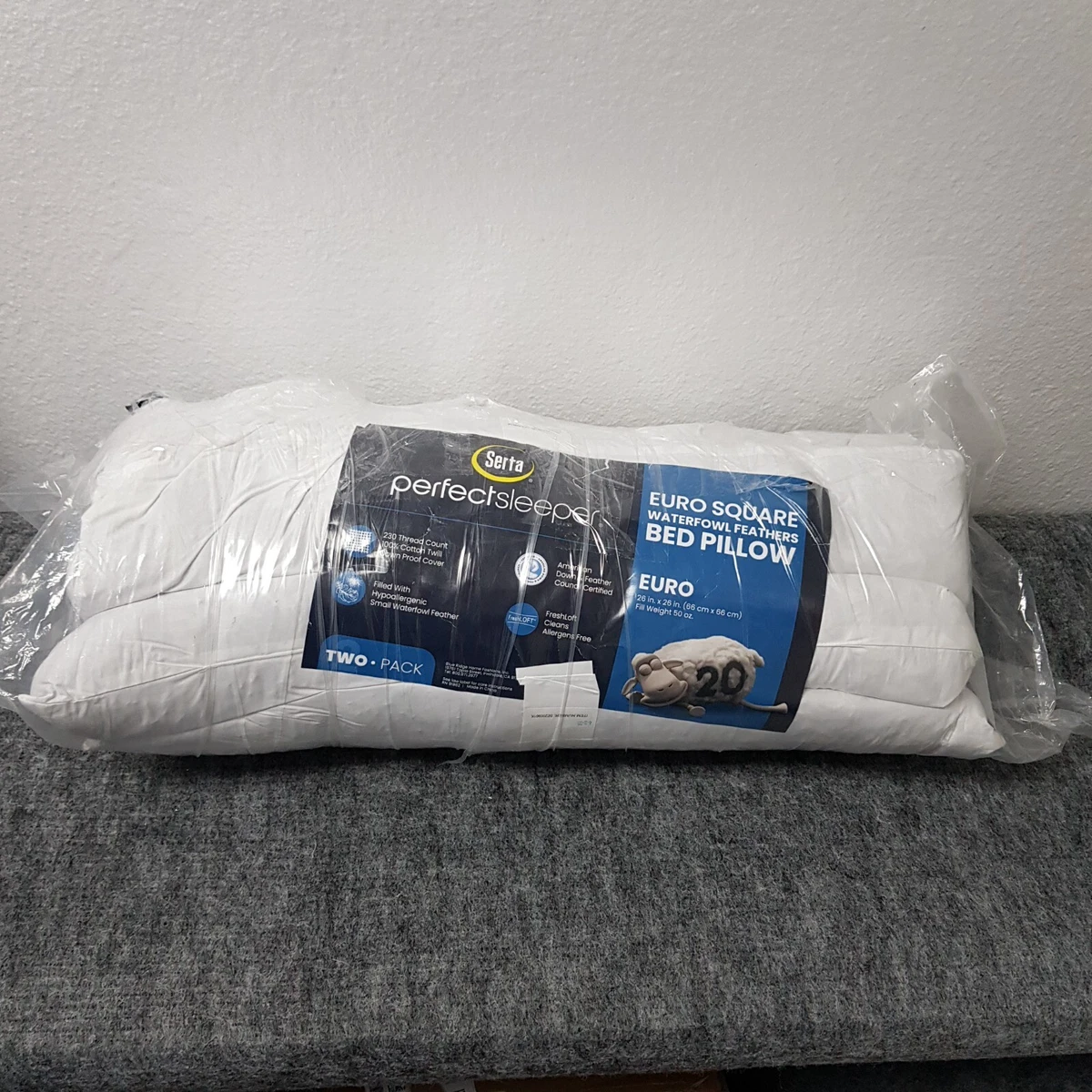 Serta Feather Euro Square Pillow 2 Pack