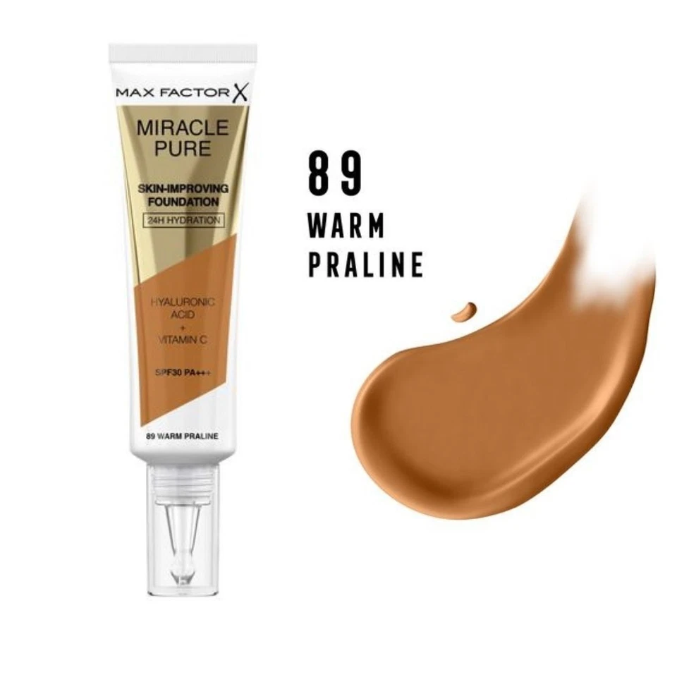 MAX FACTOR Miracle Pure Skin Improving Foundation 30ml - CHOOSE SHADE - NEW - Image 3 of 4