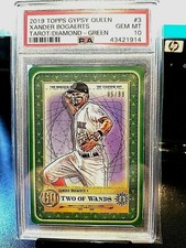 2019 XANDER BOGAERTS #95/99 GYPSY QUEEN TAROT/DIAMOND-GREEN GEM 10