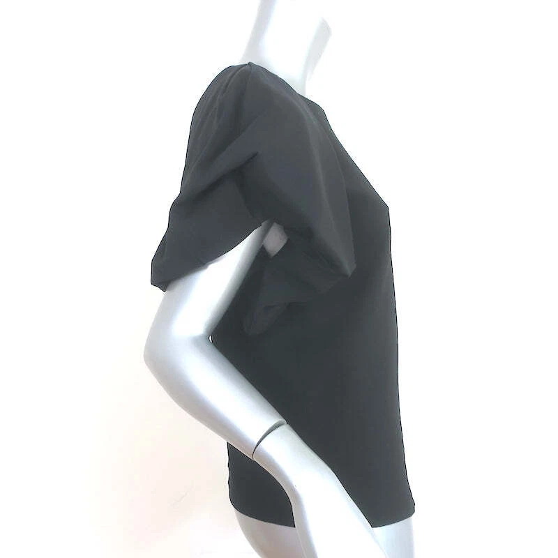 Blusa Armani Collezioni Manga Abullonada Negra Mezcla Lana Talla 8 Foto 4 de 4